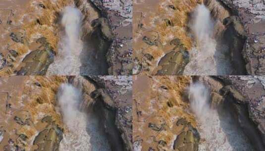 黄河壶口瀑布升格航拍高清在线视频素材下载