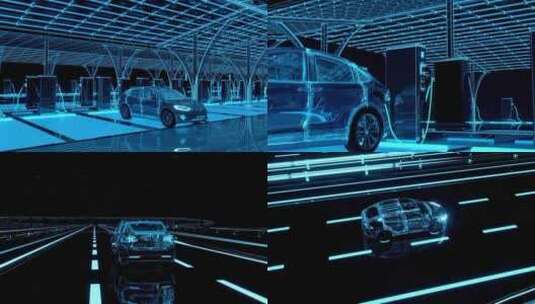全息汽车行驶新能源未来科技高清在线视频素材下载