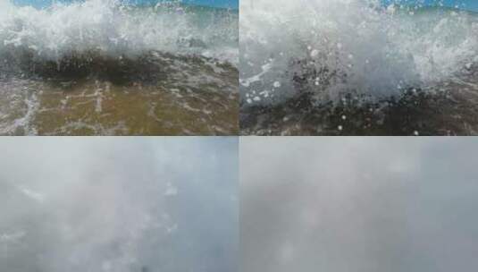 海浪和浪花冲击高清在线视频素材下载