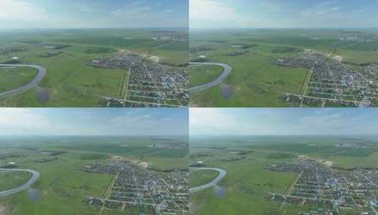 航拍内蒙古浩特陶海古城遗址高清在线视频素材下载