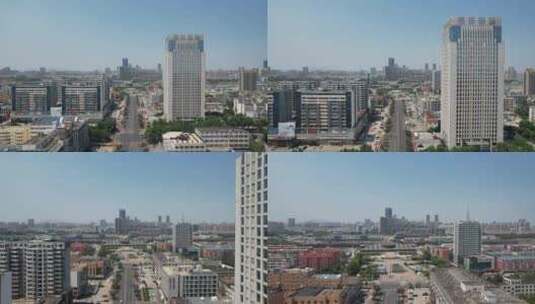 山东日照城市风光高楼建筑航拍高清在线视频素材下载