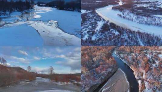 冰河雪河风景高清在线视频素材下载