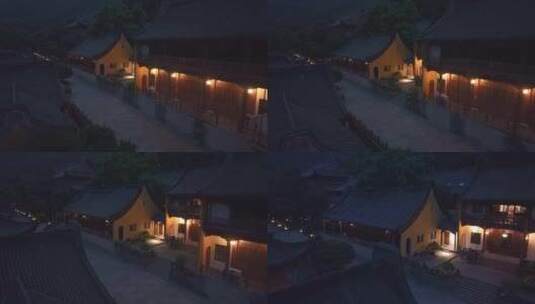 杭州灵隐寺夜景航拍高清在线视频素材下载