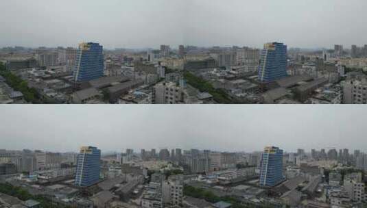 航拍山东泰安城市建设城市风光高清在线视频素材下载
