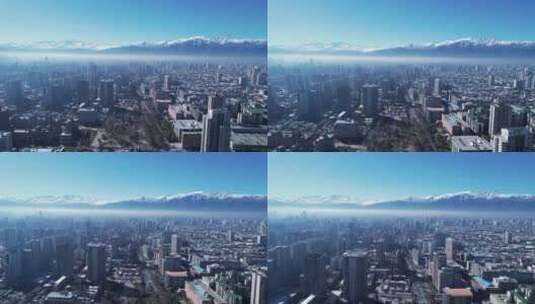 智利首都圣地亚哥市中心，南美洲国家。高清在线视频素材下载