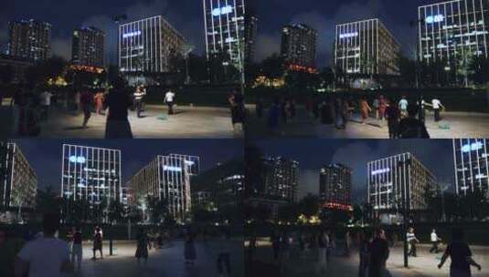 上海滨江广场舞高清在线视频素材下载