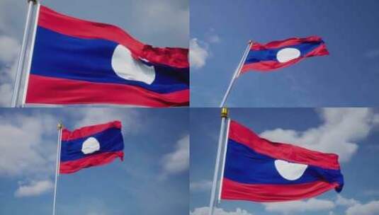 老挝旗帜高清在线视频素材下载