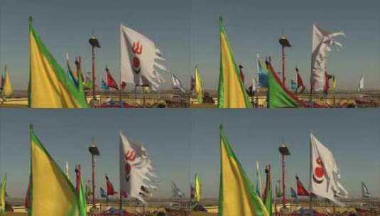 蒙古苏勒德 战旗 苏鲁锭 成吉思汗军旗高清在线视频素材下载