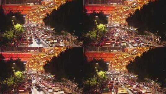 重庆洪崖洞天桥夜拍街拍延时摄影高清在线视频素材下载