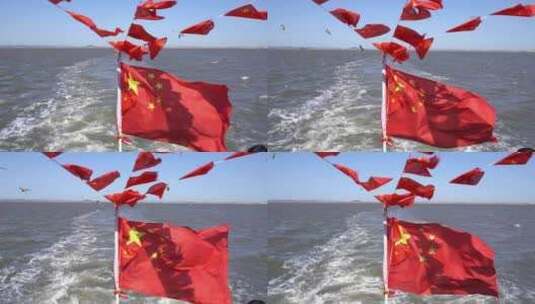 船尾的旗帜高清在线视频素材下载