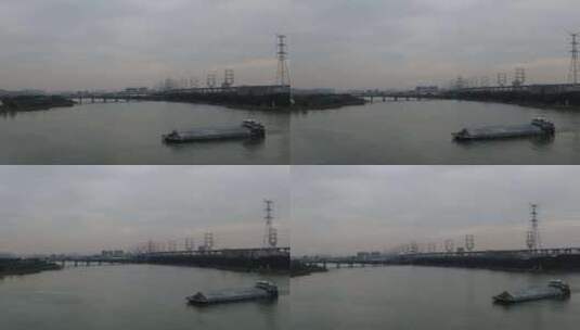 大气城市江河航拍原素材高清在线视频素材下载