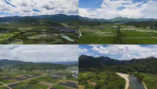 （延时6段）福建南平松溪美丽乡村绿色稻田高清在线视频素材下载