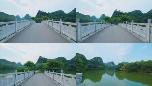 柳州龙潭公园山水风景石桥高清在线视频素材下载