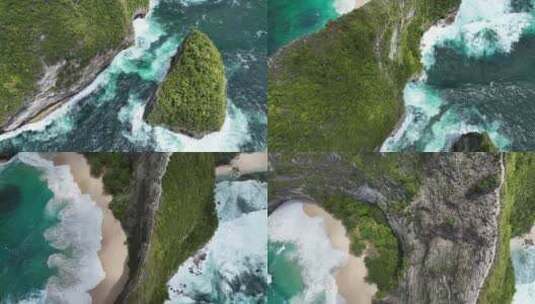 航拍印度尼西亚巴厘岛佩尼达岛海岛风光高清在线视频素材下载