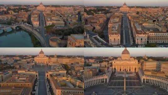 梵蒂冈圣彼得大教堂圣彼得广场意大利罗马高清在线视频素材下载