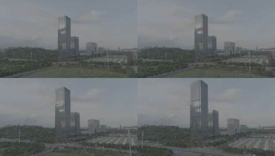 广西柳州柳东新区航拍CBD高清在线视频素材下载