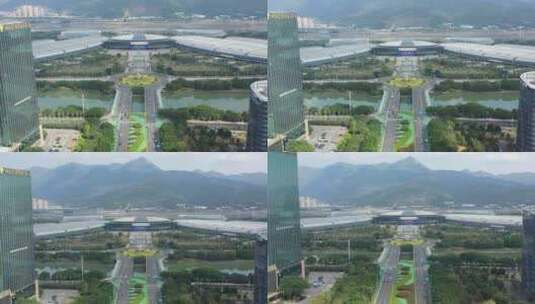 福建省福州海峡国际会展中心航拍高清在线视频素材下载