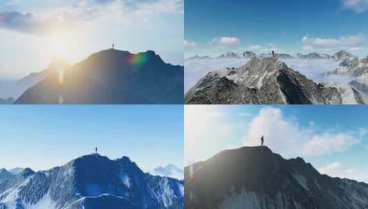 雪山 攀登者高清在线视频素材下载