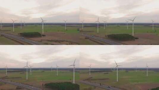 风车风电技术——无人机风电、涡轮、风车、高清在线视频素材下载