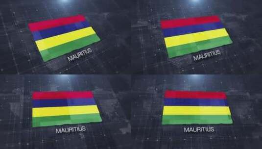 毛里求斯国旗展示高清在线视频素材下载