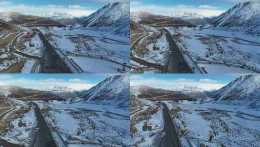 川藏线318国道色季拉山垭口看南迦巴瓦峰高清在线视频素材下载