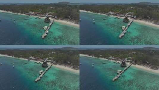 印尼龙目吉利群岛Meno自然风光航拍高清在线视频素材下载