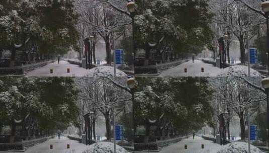 正在下雪时候的街景高清在线视频素材下载