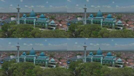 原创 印尼爪哇岛外南梦城市清真寺建筑风光高清在线视频素材下载