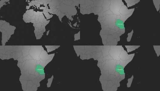 坦桑尼亚Hud地图绿色高清在线视频素材下载