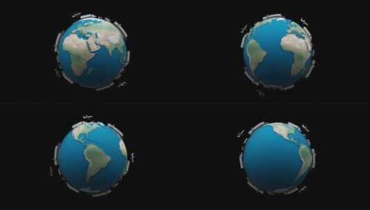 飞机客运货车物流运输围绕地球 3d渲染高清在线视频素材下载