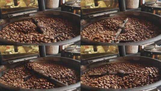 自动烘焙咖啡豆机高清在线视频素材下载