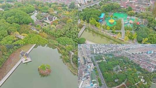 航拍常州市 荆川公园高清在线视频素材下载
