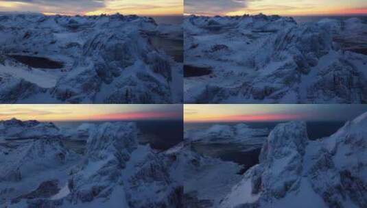 空中探险揭开挪威冰山的面纱高清在线视频素材下载