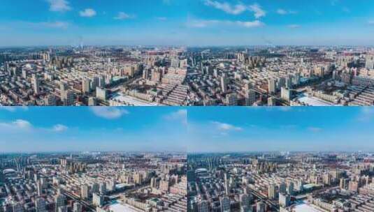 辽宁沈阳皇姑区冬季城市航拍全景高清在线视频素材下载