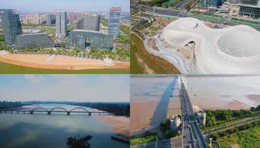 杭州钱塘新区延时摄影风景视频素材高清在线视频素材下载