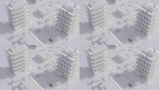 纸张动画城市模型高清在线视频素材下载