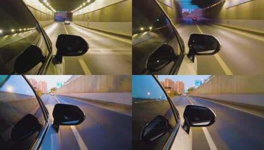 夜晚汽车在马路上行驶视频素材高清在线视频素材下载