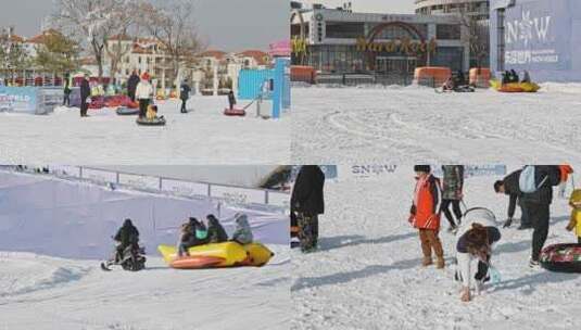 【合集】冰雪乐园游乐场高清在线视频素材下载