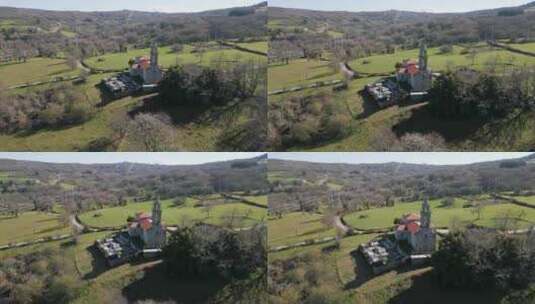 中午，无人驾驶飞机飞往里约圣约翰的圣玛丽高清在线视频素材下载