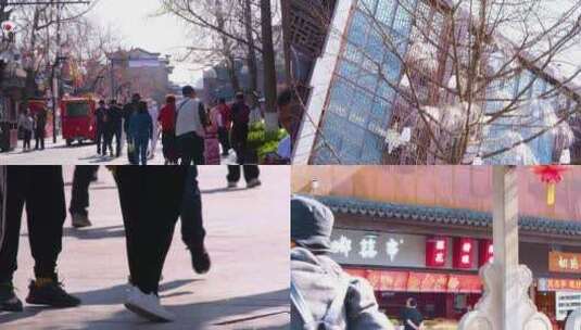 南京市夫子庙步行街游客游玩旅游人流视频素高清在线视频素材下载