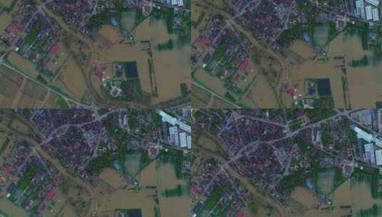 超清国外洪灾淹没城市村庄高清在线视频素材下载
