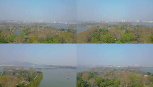 南京市玄武区玄武湖航拍高清在线视频素材下载