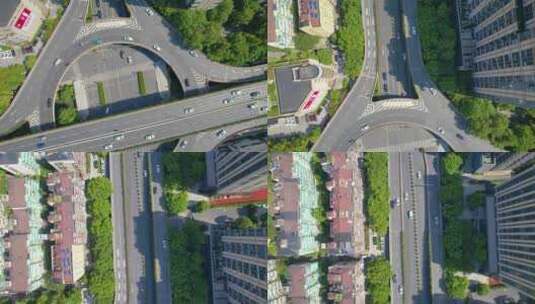 杭州市区定安路马路车辆车流风景视频素材高清在线视频素材下载