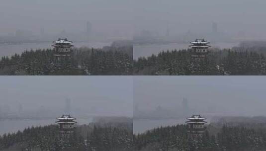 三门峡冬天的景色高清在线视频素材下载