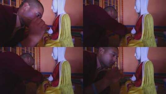 尼泊尔南摩布达创古寺高清在线视频素材下载