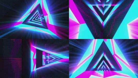 环状美丽的蓝色和粉色隧道高清在线视频素材下载