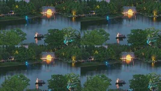 上海世博文化公园 申园 夜景 上海夜景高清在线视频素材下载