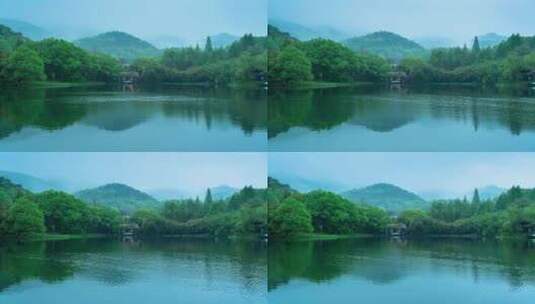 杭州西湖浴鹄湾春天江南水墨画风景延时高清在线视频素材下载