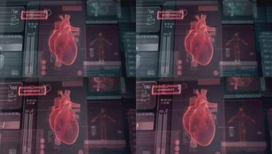 心脏、心跳、信息图表、监视器高清在线视频素材下载
