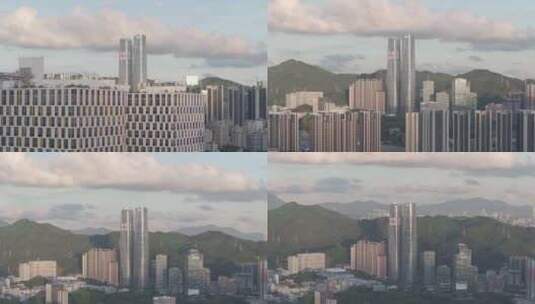 深圳龙华儿童医院旱地拔葱双子塔高清在线视频素材下载